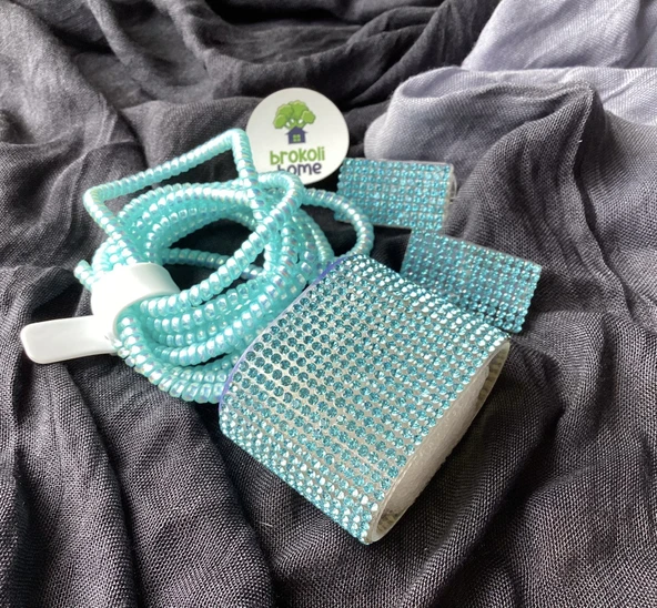 Brokoli Home İphone 18w/20w Uyumlu Şarj Aleti Kılıfı, Şarj Kablo Koruyucu, Şarj Koruyucu Kılıf,Mavi