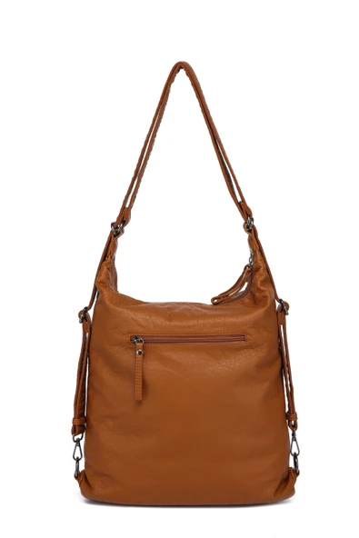 Yıkama Deri Hem Sırt Hem Omuz Kadın Çantası 21-k Barcelona 1580-6 - Resim 3