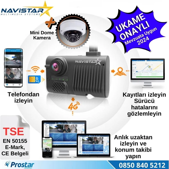 Servis Mevzuatına Uygun 3 Kameralı Monitör Çıkışlı 4G GPS WIFI Acil Durum butonu dahil Pratik Montaj Kamera Seti - 2