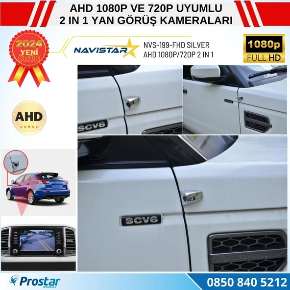 Yan Araç Kamerası AHD 1080P ve 720P Full HD Mini (Silver Gri) Özel Tasarım - 5