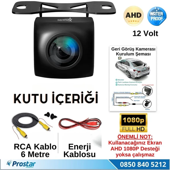 Navistar Ahd 1080P Balıkgözü 170 Derece Geniş Açılı Araç Geri Görüş Kamerası - 3