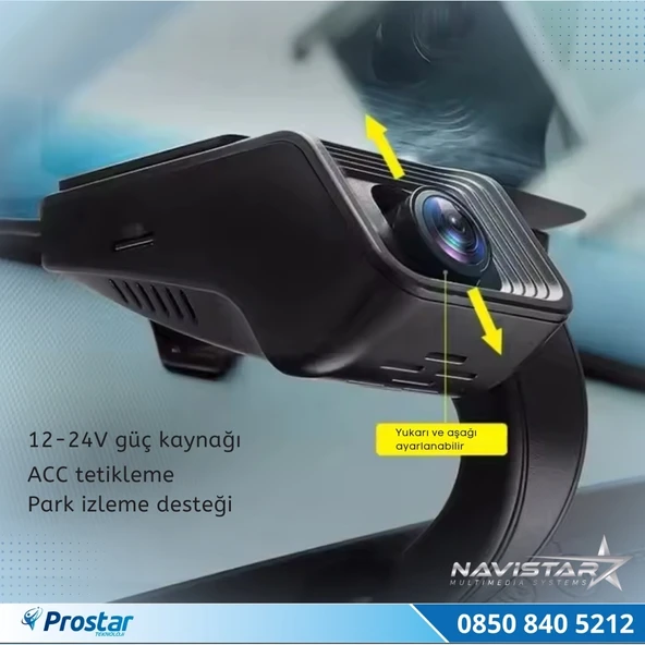 Wifi G-Sensör Park Modu 128 GB Destekli Araç Yol Sürüş Kamerası Geniş Açılı - 4