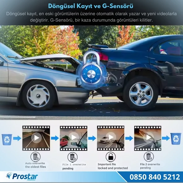 Kayıtlı 9.66 inç Kablosuz Carplay 4K+1080P Full HD 2 Kameralı Dikiz Aynası Wifi, Bluetooth,Fm Trans,Sd - 3
