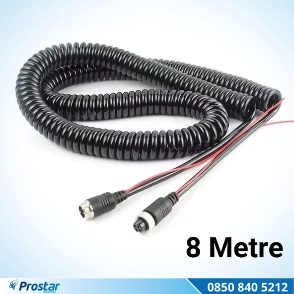 8 Metre 4 pin aviation trigger tetik destekli Spiral uzatma Kablosu - 4