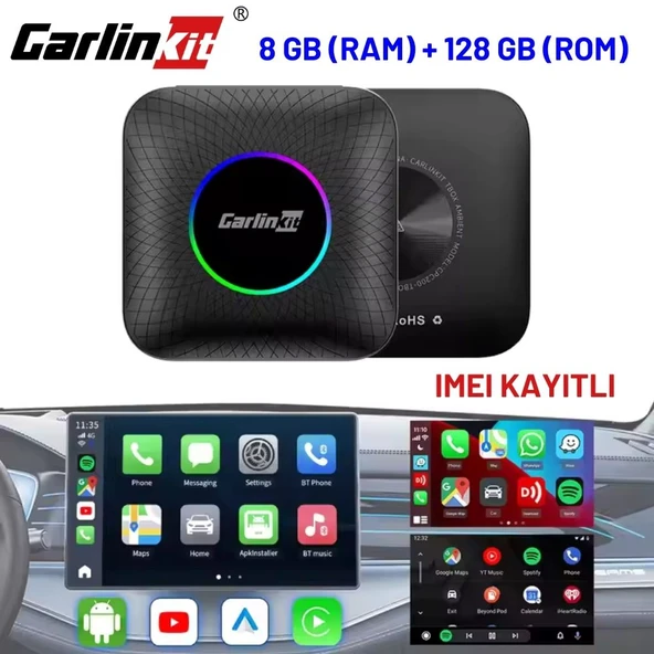 Carlinkit TBox Ambient Android 13, 8+128GB, Google PlayStore, Netflix, YouTube, Kablosuz/Wireless CarPlay & Android Auto SIM Kart Destekli SM6225 Chipset Android Box (IMEI Kayıtlı) ürün görseli 1