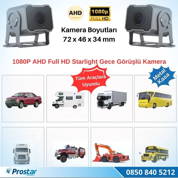 Navistar Ahd 1080P Full Hd 4Pin Starlight Gece Görüşlü Geri Görüş Kamerası - 3