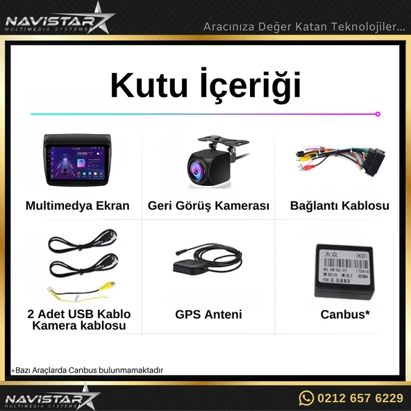 Mitsubishi L200  2006-2014 Model 2GB + 64GB Android 13 Kablosuz Carplay Navigasyon Multimedya Sistemi - 4