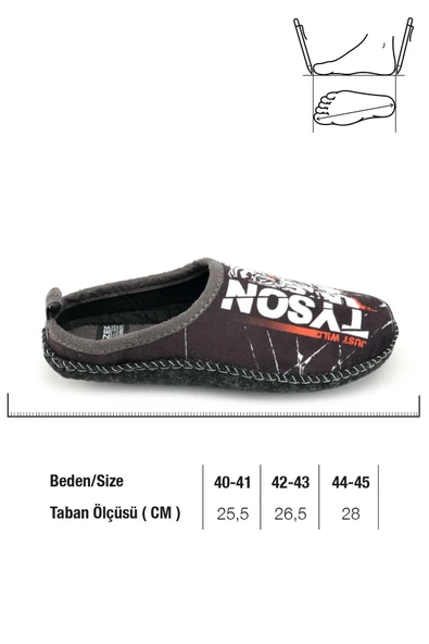 Gezer 14630 Erkek Keçe Rahat Sessiz Taban Hafif Ev Halı Misafir Terliği - Resim 3