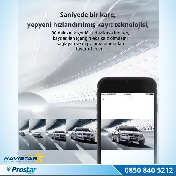 Wifi G-Sensör Park Modu 128 GB Destekli Araç Yol Sürüş Kamerası Geniş Açılı - 5