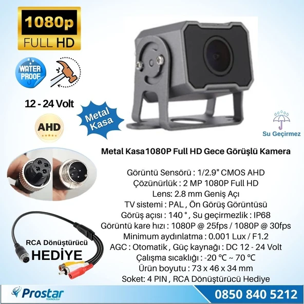 Navistar Ahd 1080P Full Hd 4Pin Starlight Gece Görüşlü Geri Görüş Kamerası - 2