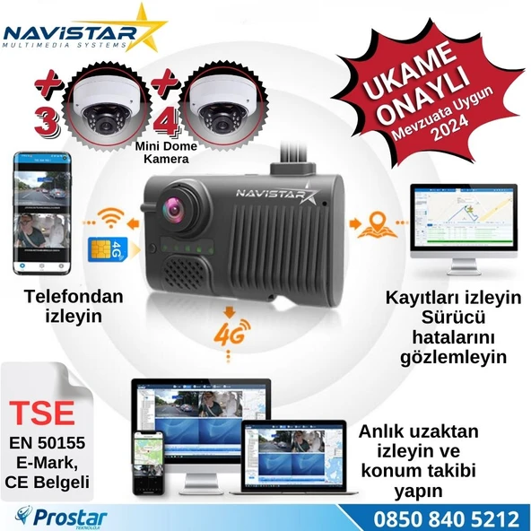 Mevzuata Uygun 4 Kameralı 4G GPS Wifi Acil Durum butonu dahil Pratik Montaj Kamera Seti - 2