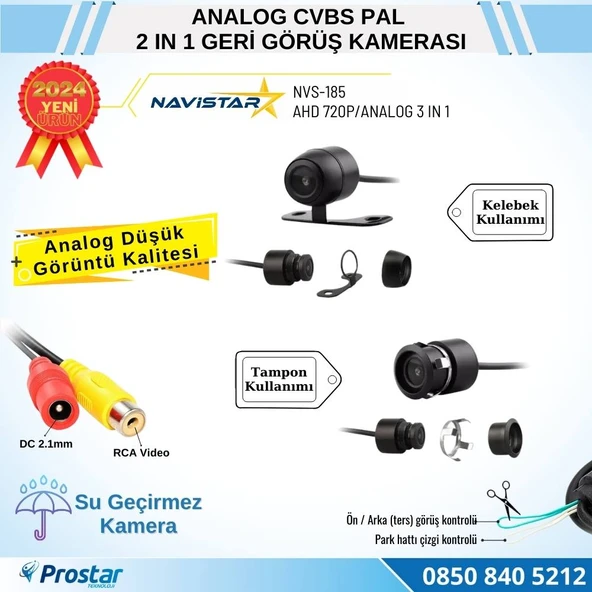 Analog Kelebek Pal Geri Görüş Kamerası - 2