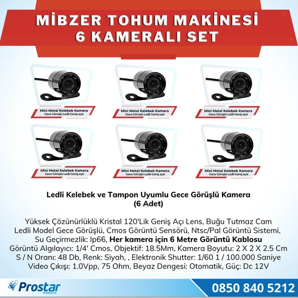 6 Kameralı Mibzer Havalı Tohum Makinesi 9 Inç Hdmi Monitörlü Kamera Seti - 3