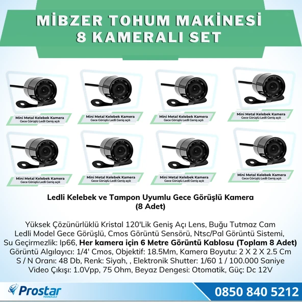 8 Kameralı Mibzer Havalı Tohum Makinesi 9 Inç Hdmi Monitörlü Kamera Seti - 3