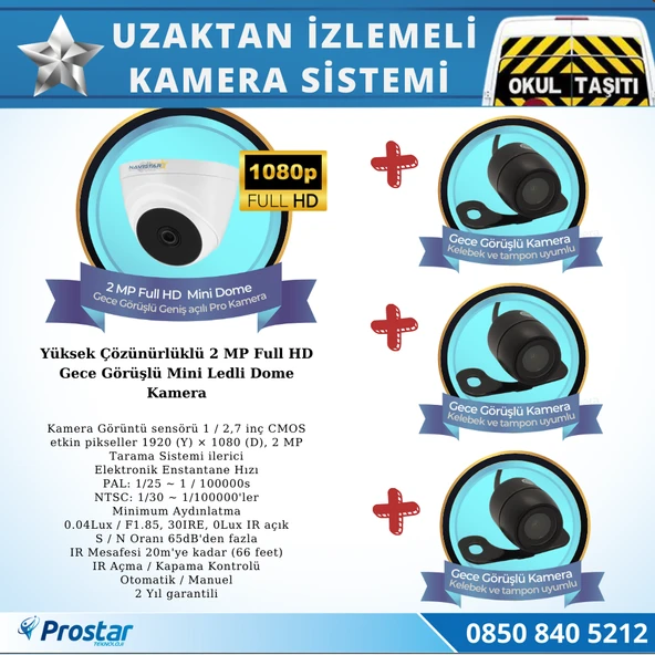 Okul Servis Kamera Sistemi Seti Uzaktan Izlemeli 4 Kameralı 7" Hdmi Monitör 1 Tb Harddisk Dahil - 3