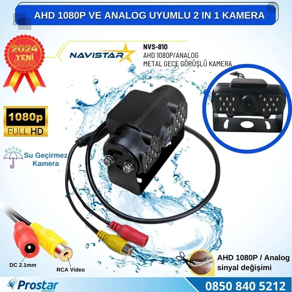 AHD 1080P ve Analog Pal Çevirilebilir 16 IR Ledli Gece Görüşlü Full HD Araç Kamerası - 2