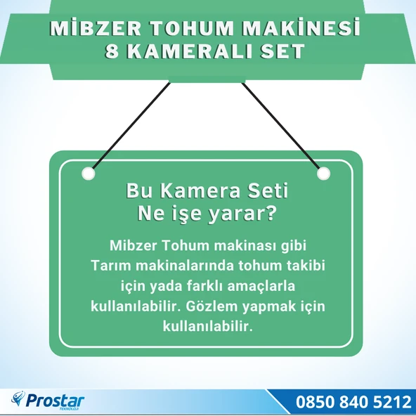 8 Kameralı Mibzer Havalı Tohum Makinesi 9 Inç Hdmi Monitörlü Kamera Seti - 4