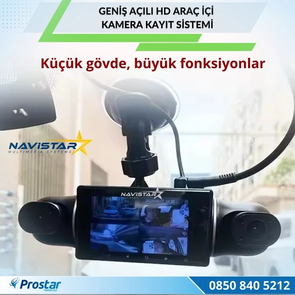 4 Kameralı 1080P WIFI, GPS Geniş Açılı Dashcam Araç içi Kamera Kayıt Sistemi 3 inç  Full HD - 4