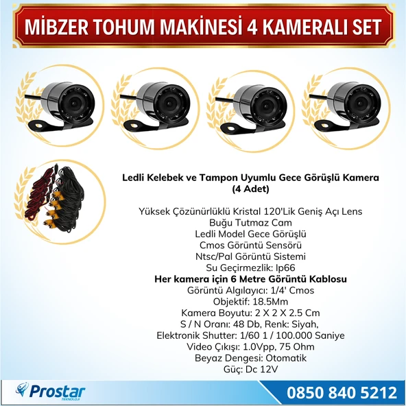 Mibzer Havalı Tohum Makinesi 4 Kameralı 7 Inç Monitörlü Araç Seti - 3