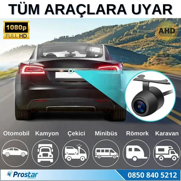 Balıkgözü Kelebek AHD 1080P ve 720P Çevrilebilir 170 Derece Geniş Açılı Geri Görüş Kamerası - 4