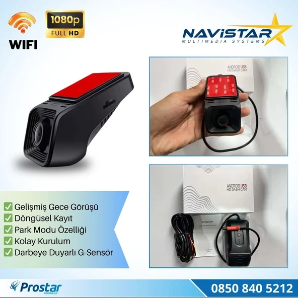Wifi G-Sensör Park Modu 128 GB Destekli Araç Yol Sürüş Kamerası Geniş Açılı - 2