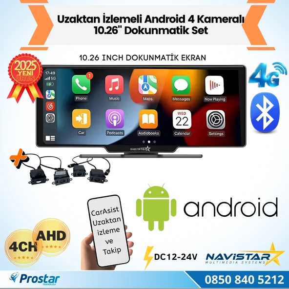 Profesyonel 10. 26 İnç Android Uzaktan İzlemeli Araç Dokunmatik Full Set
