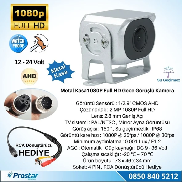 Navistar Ahd 1080P Full Hd 4Pin Starlight Gece Görüşlü Geri Görüş Kamerası - 2
