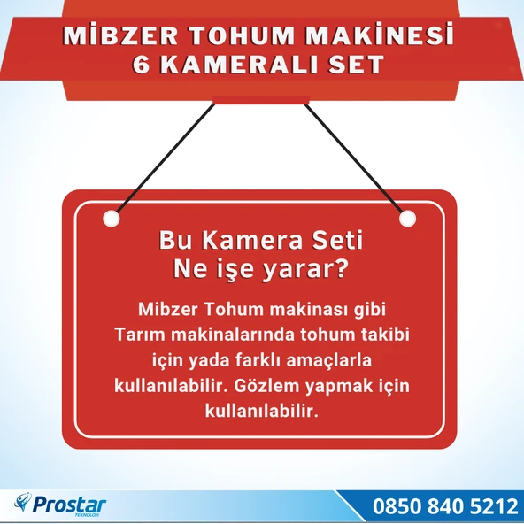 6 Kameralı Mibzer Havalı Tohum Makinesi 9 Inç Hdmi Monitörlü Kamera Seti - 4