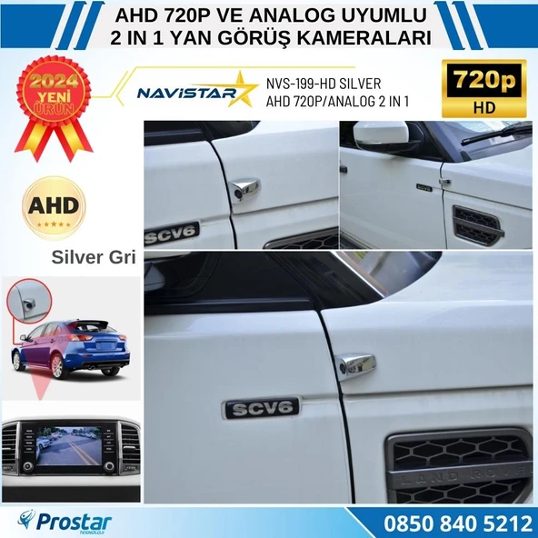 Yan Araç Kamerası AHD 720P ve Analog PAL Mini (Silver Gri) Özel Tasarım - 5