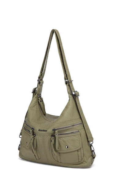 Yıkama Deri Hem Sırt Hem Omuz Kadın Çantası 21-k Barcelona 1925-6 - Resim 2