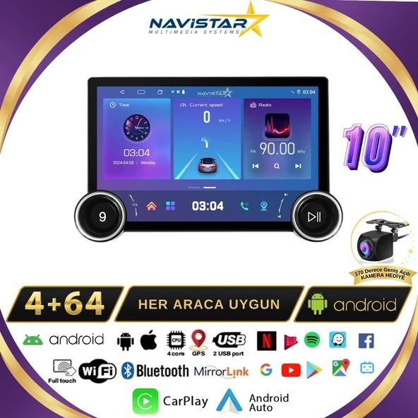 Kia Rio K3 DUAL KNOB 11.8" 2015-2017 Model 4+64 GB Android 13 Kablosuz Carplay Navigasyon Multimedya Sistemi