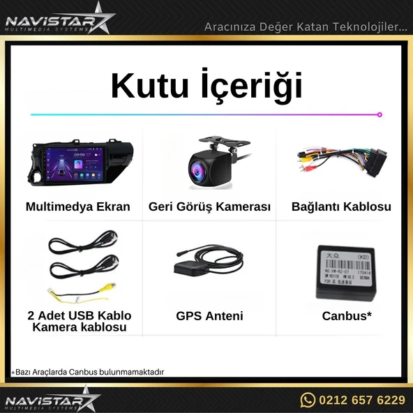 Toyota Hilux 2015-2020 Model 4GB + 64GB Android 13 Kablosuz Carplay Navigasyon Multimedya Sistemi - 4