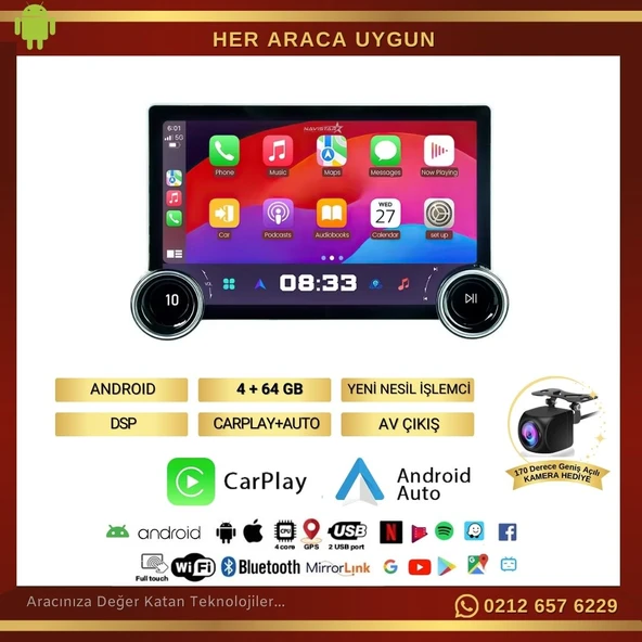 Hyundai Ix35 DUAL KNOB 11.8"  Kablosuz Carplay 4GB + 64GB Android 13 Navigasyon Multimedya Sistemi 2009-2015 - 6