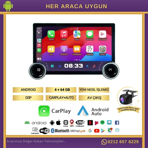 Hyundai Ix35 DUAL KNOB 11.8"  Kablosuz Carplay 4GB + 64GB Android 13 Navigasyon Multimedya Sistemi 2009-2015 - 2