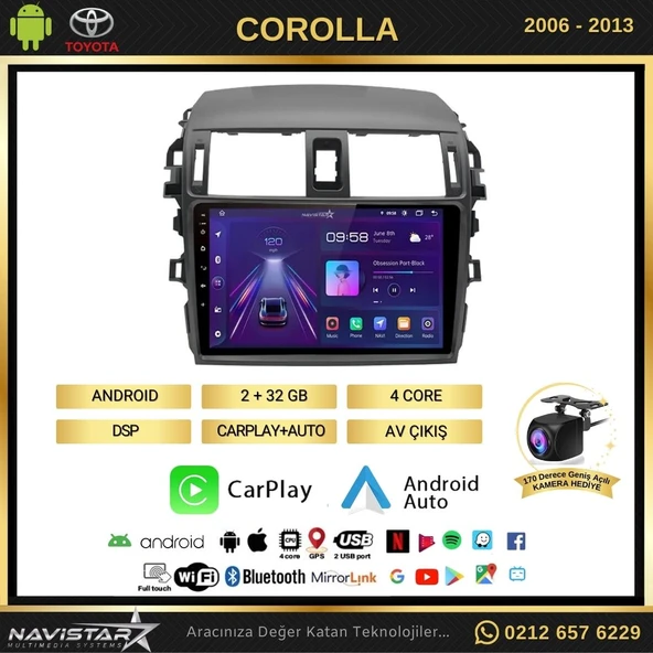 Toyota Corolla Kablosuz Carplay 2+64GB Android 13 Navigasyon Multimedya Sistemi - 2