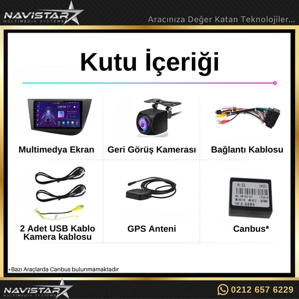 Seat Leon 2005-2012 Model 2GB + 64GB Android 13 Kablosuz Carplay Navigasyon Multimedya Sistemi - 4