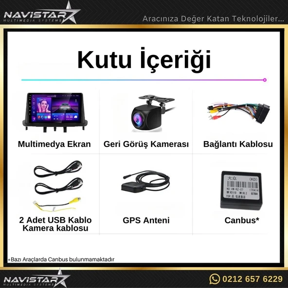 Megane 3 Kablosuz Carplay 2+64GB Android 13 Navigasyon Multimedya Sistemi - 4