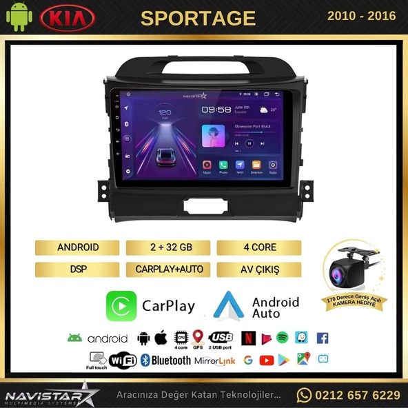 Kia Sportage 2+64GB Kablosuz Carplay 2010-2016 Android 13 Navigasyon Multimedya Sistemi - 2