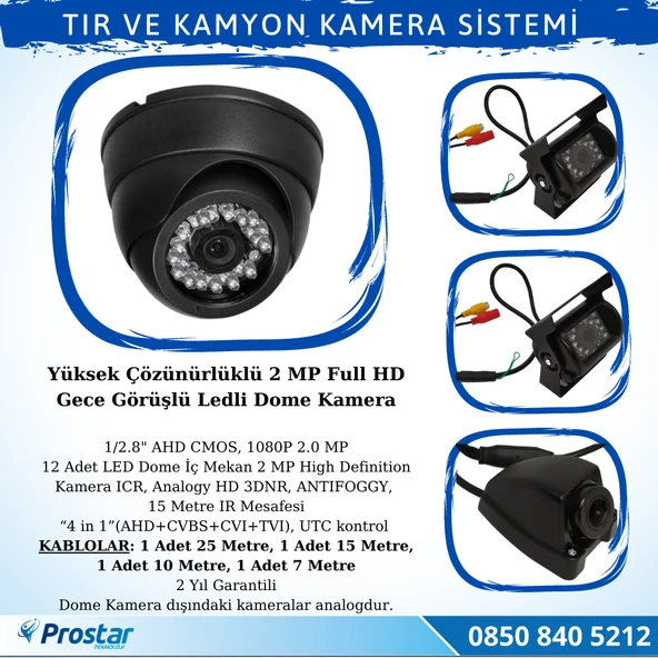 Tır Ve Kamyonlar Için Uzaktan İzlemeli 4 Kameralı 320 Gb Harddisk Kamera Seti - 3