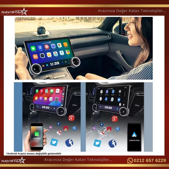 Skoda Fabia DUAL KNOB 11.8" 2014-2019 Model 4+64 GB Android 13 Kablosuz Carplay Navigasyon Multimedya Sistemi - Resim 7