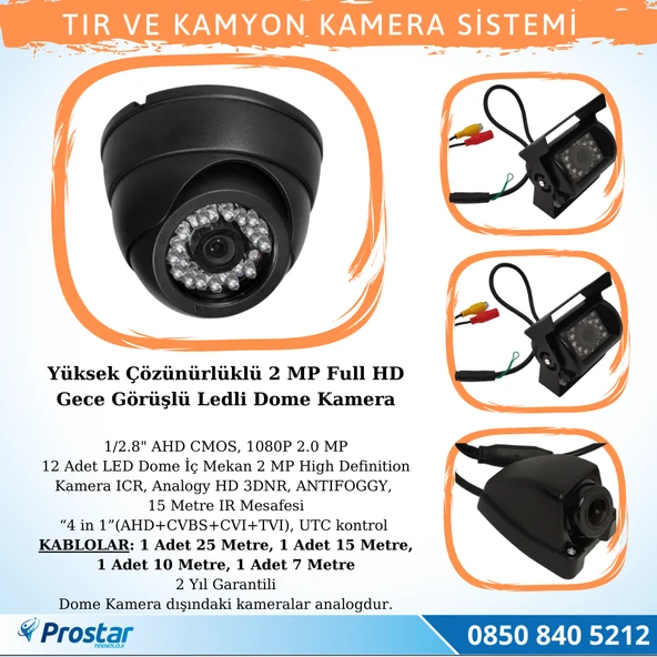 Tır Ve Kamyonlar Için Uzaktan İzlemeli 4 Kameralı 1 Tb Harddisk Kamera Seti - 3