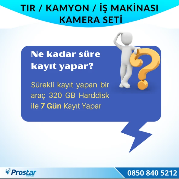 Tır Kamyon İş Makinası Için Uzaktan İzlemeli 4 Kameralı 320 Gb Harddisk Kamera Seti - 4