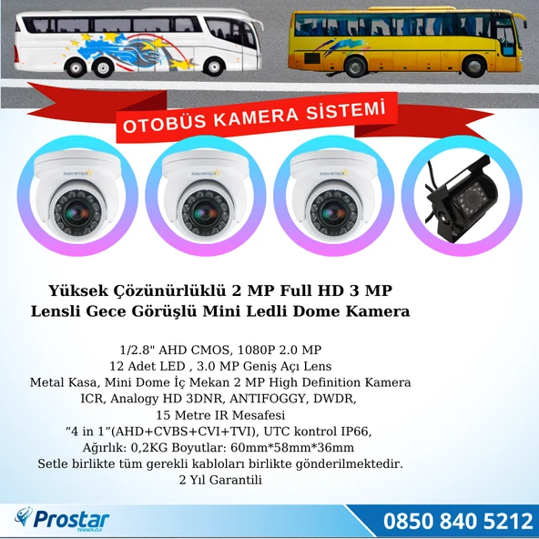 Otobüsler Için Kayıtlı 4 Kameralı 320 Gb Harddiskli Kamera Seti - 3