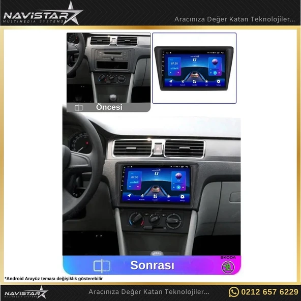 Skoda Rapid 2013-2020 Model 2+64GB Android 13 Kablosuz Carplay Navigasyon Multimedya Sistemi - 3