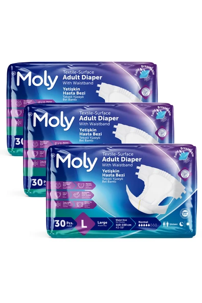 MOLY Bel Bantlı Hasta Bezi Large 90'lı - 2