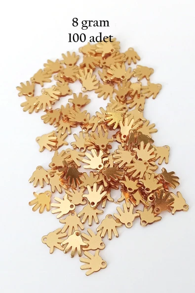 Oya Abiye Bileklik Kolye Pleksi Metalik Plastik Pul Altın Renk 8 gram 100 adet - BNC485 - 3