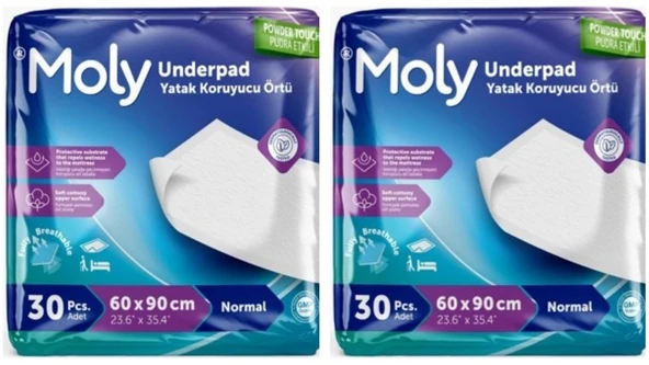 Moly Yatak Koruyucu Örtü 30 lu 2 paket / 60 adet