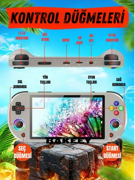 21.070 Oyunlu Retro Atari PSP Oyun Konsolu – Çift Kollu, TV Bağlantılı, Taşınabilir El Konsolu - 4
