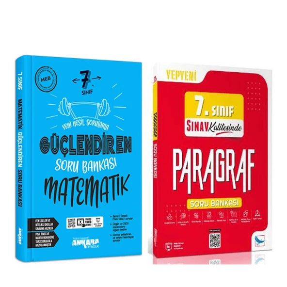 Ankara Yayıncılık 7.Sınıf Matematik ve Sınav Yayınları Paragraf Soru Bankası Seti 2 Kitap