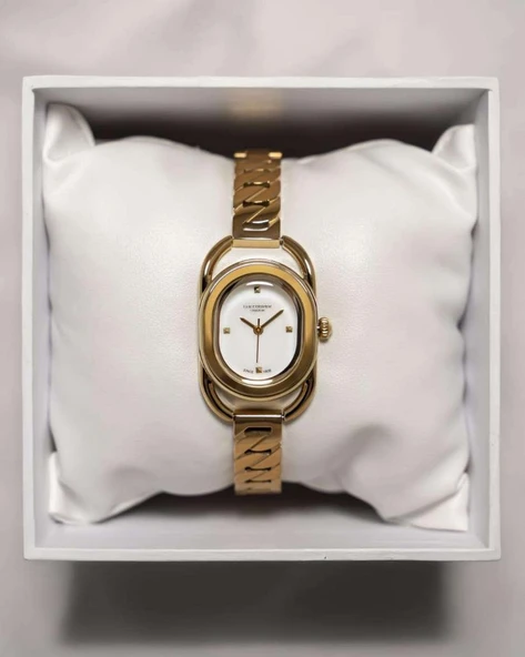 Lee Cooper LC08056 Oval Kasa Kelepçe Kordon Detaylı 3 ATM Su Geçirmez 3 Renk Klasik Kadın Saati - Resim 12